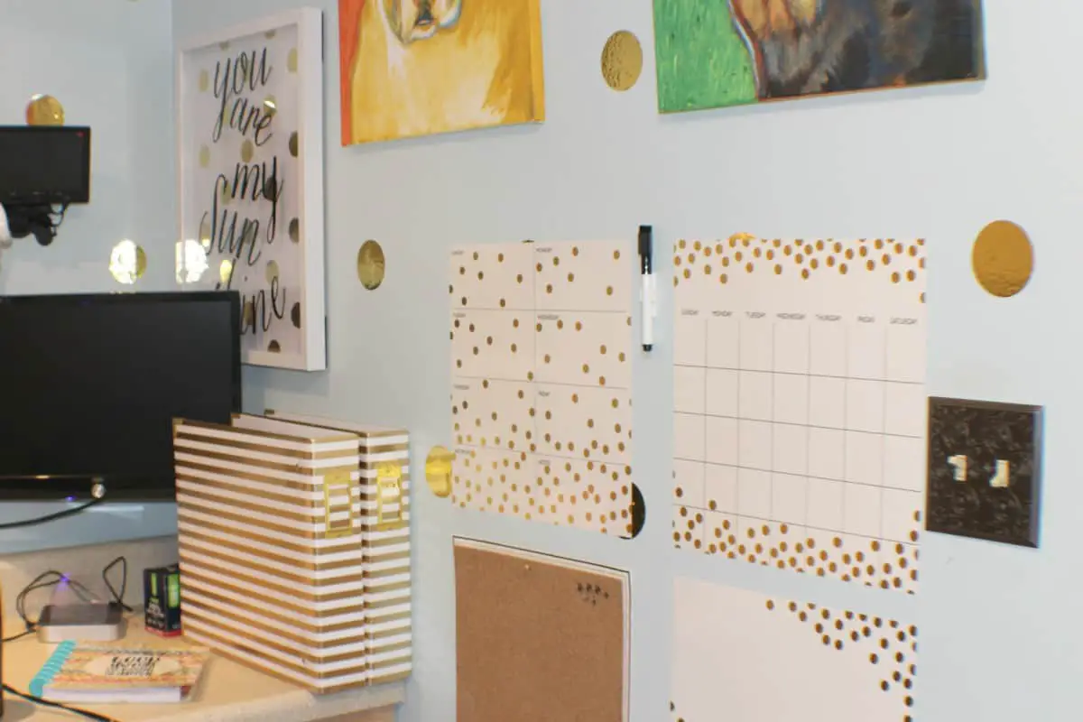 Get Organized With WallPops Gold Confetti Organization Kit & Dots