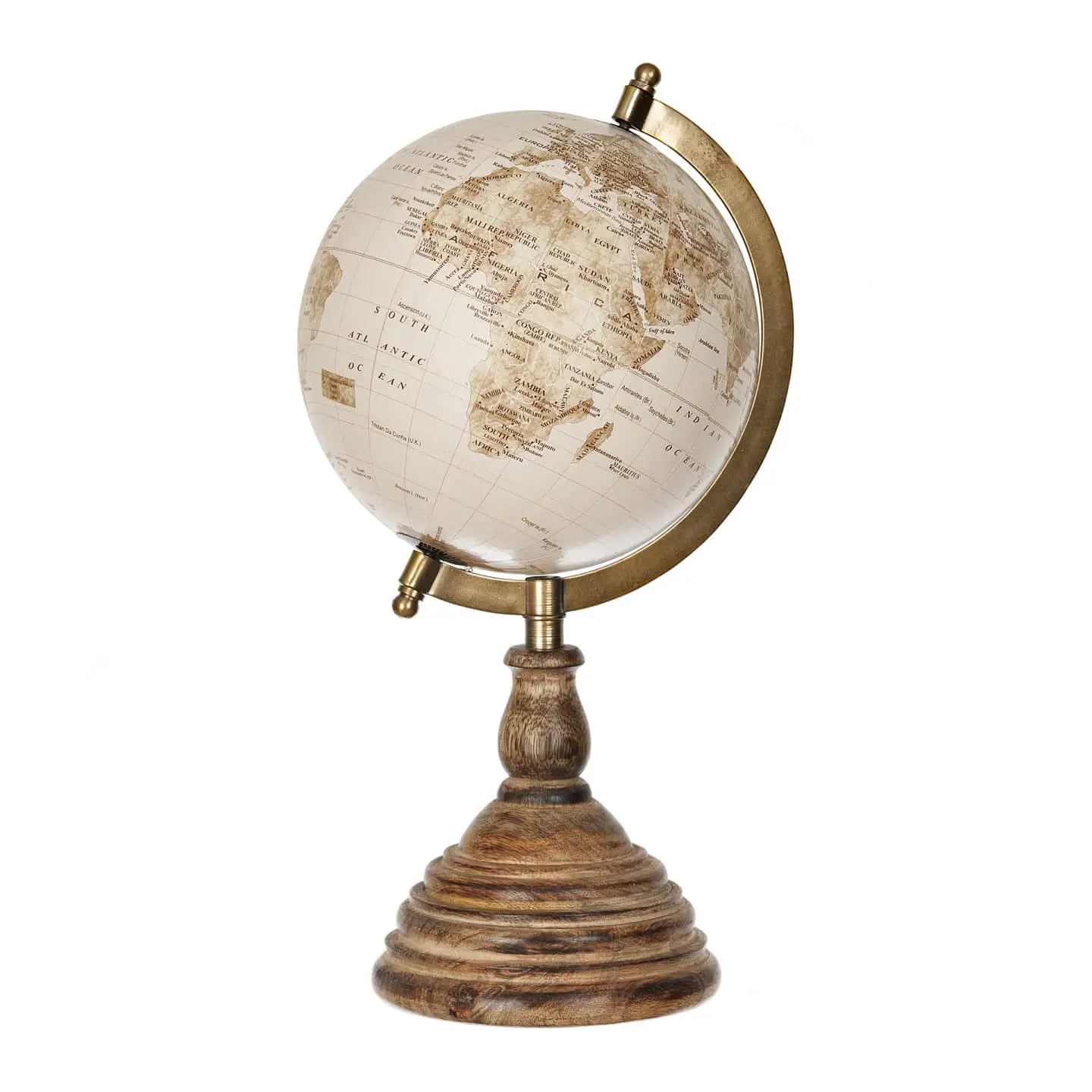 Vintage Golden Desk Globe