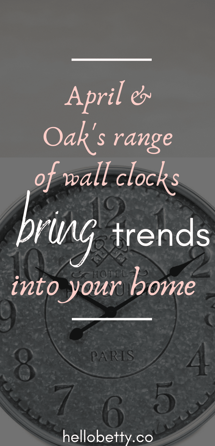 April & Oak's range of wall clocks