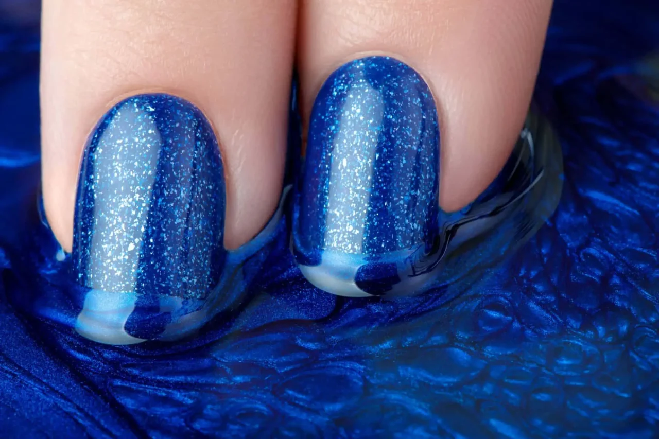 What does blue nail polish mean?